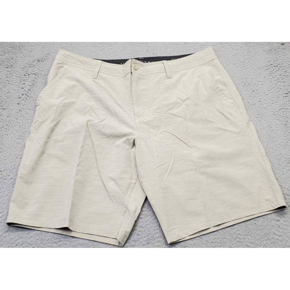 Hang Ten Wharf 21" Hybrid Board Shorts Mens 40 Tan Stretch‎ Drawstring Swimwear